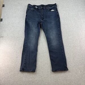 Levis 514 Jeans Mens 40x30 Blue Dark Wash Cotton Stretch Slim Denim Workwear